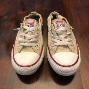 Converse Chuck Taylor, all star shoreline slip (slip-on perforated tan canvas)